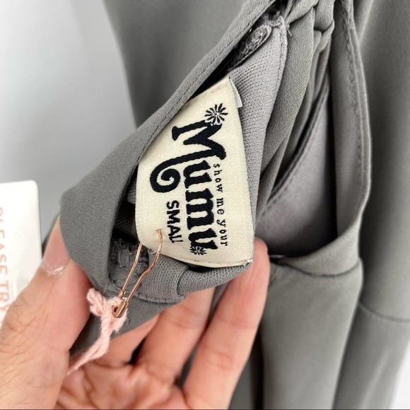 Show Me Your Mumu Womens Godshaw Goddess Gown Bridesmaid Grey Size Small Lace-Up - Picture 6 of 10